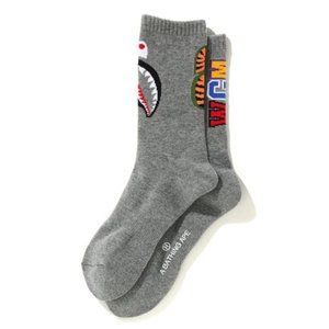 Bape Shark Socks Grey - NEW